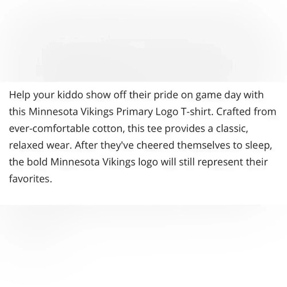🆕Youth | Minnesota Vikings Long  Sleeve Top - Picture 10 of 13